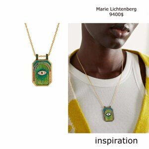 NWT luxury  Marie Lichtenberg style tarot evil eye  charm necklace